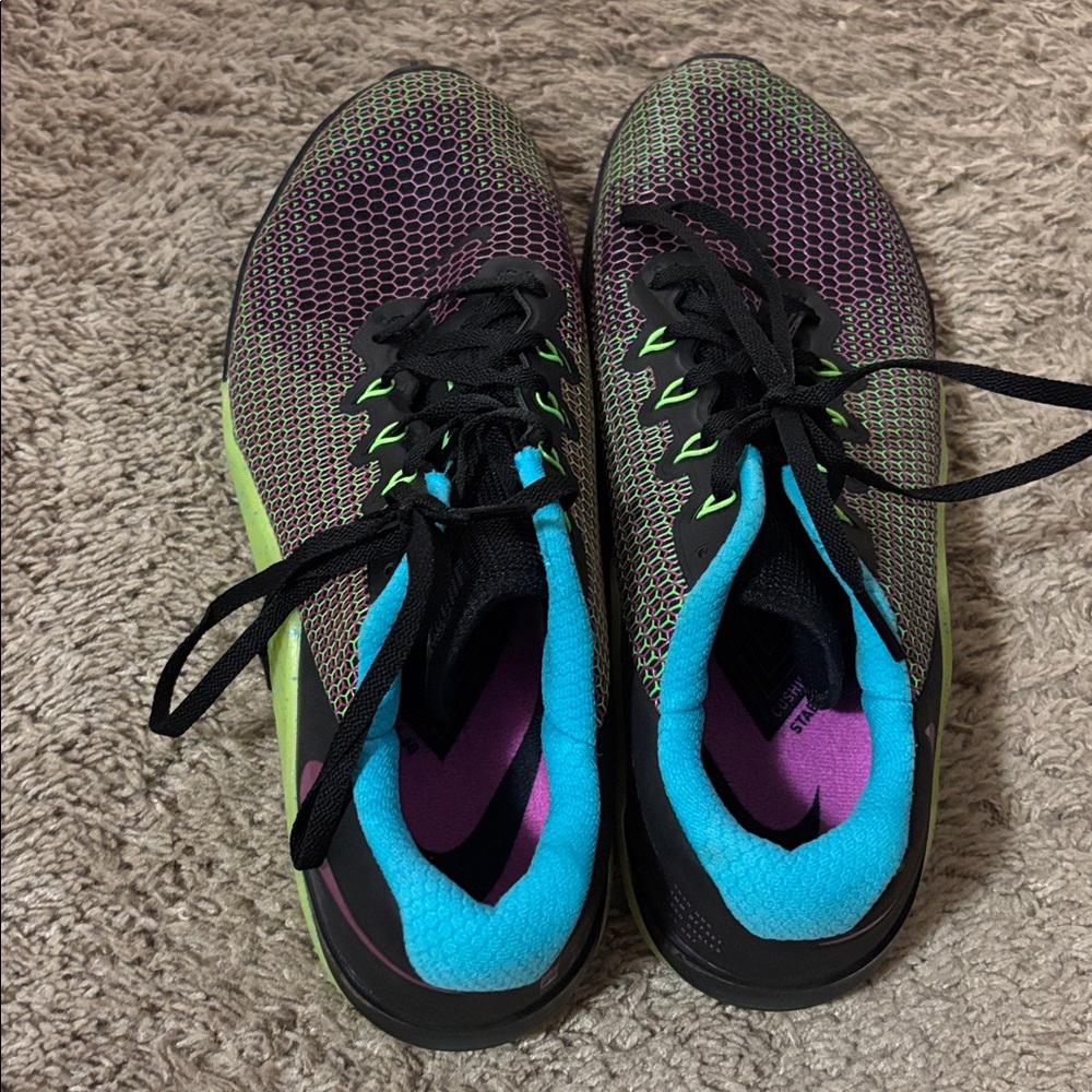 Nike Black and Green Athletic Shoes